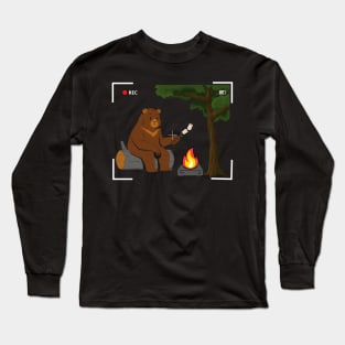 Grizzly Bear Enjoying Snack Long Sleeve T-Shirt